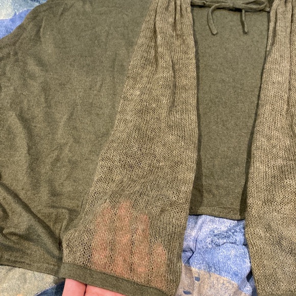SHAE Green Cardigan Tie Around Womens Large Worn Excellent Condition - Picture 4 of 10